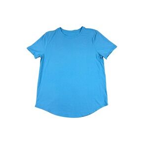 Lululemon Love Crew Tee M  Cyan Blue Short Sleeve Curved Hem Activewear T-Shirt